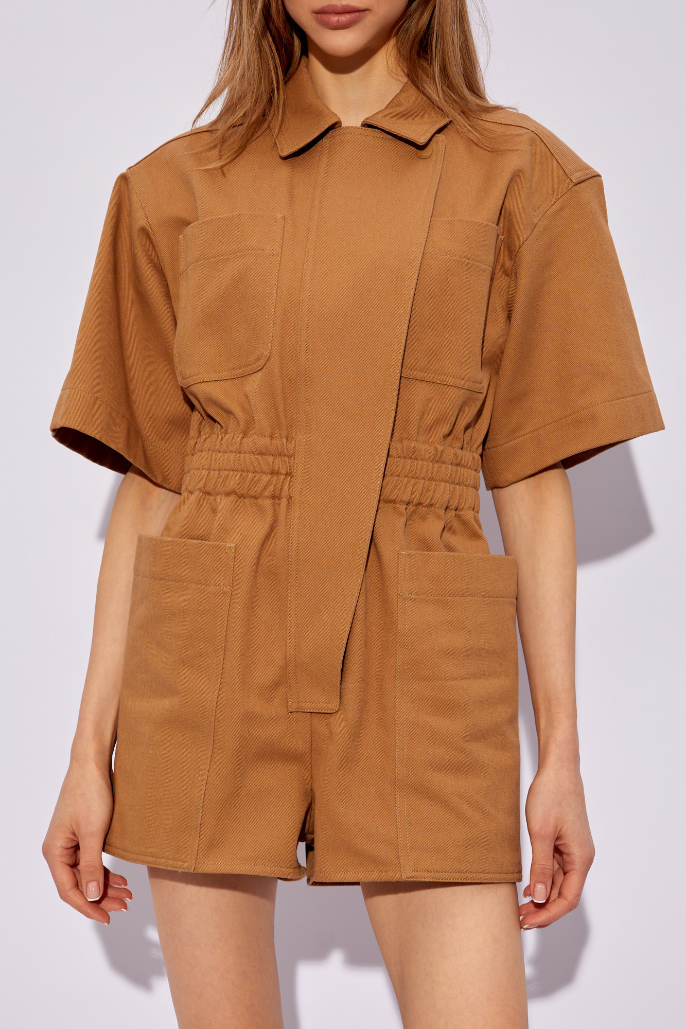 【関税＆送料込み】Max Mara Cotton Short Jumpsuit Brown 'Angora' cotton jumpsuit Max Mara